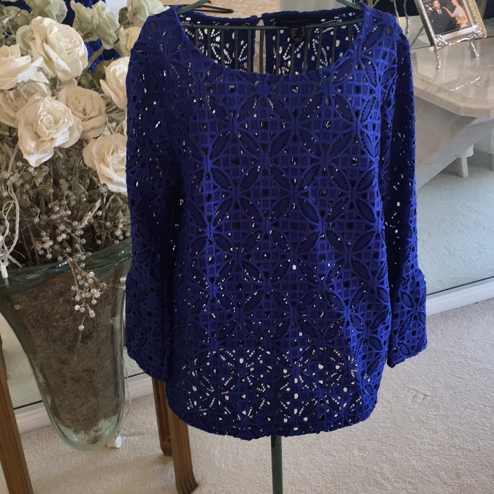 Royal blue lace top long sleeve